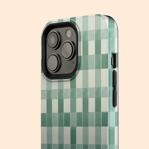 Custom Initials Tartan Plaid Checkerboard iPhone Case
